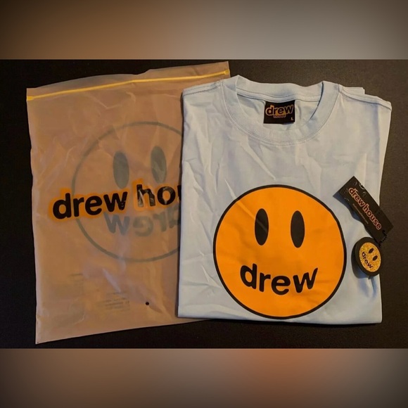 Drew House Mascot ss Tee Shirt, Sky Light  Blue , size Large - Picture 3 of 4